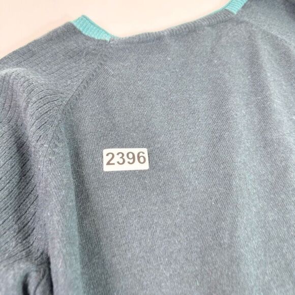 Smartwool Sweater Womens Large Bell Sleeve Teal Green Merino Wool Everglade - Picture 8 of 9